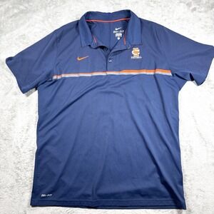 Nike Dri-Fit Golf Polo Performance Short Sleeve Men's XL Blue Orange